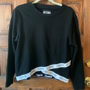 Victoria Sport Black Cropped Hoodie